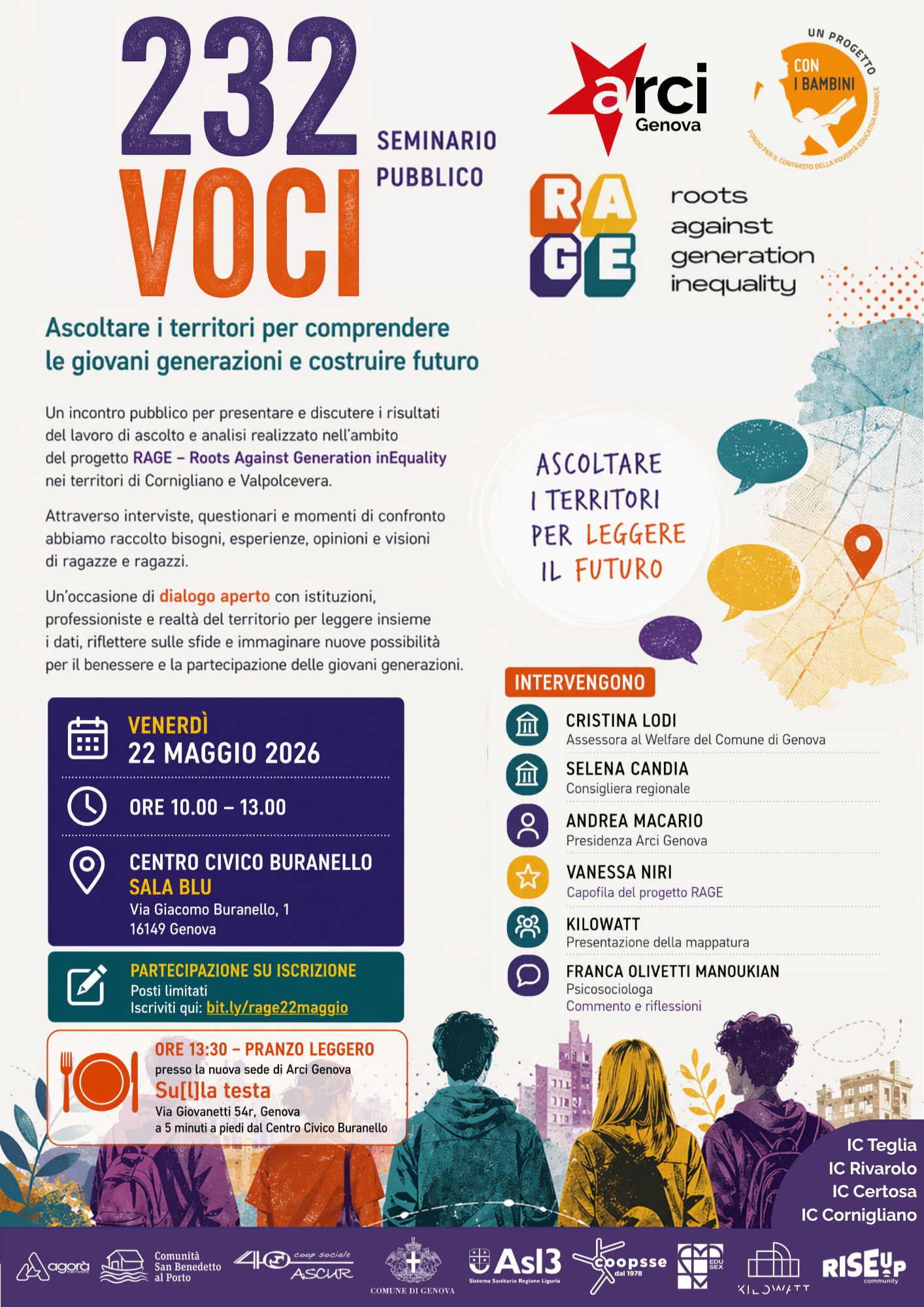 “232 voci”: il 22 maggio a Genova il primo seminario pubblico del progetto RAGE